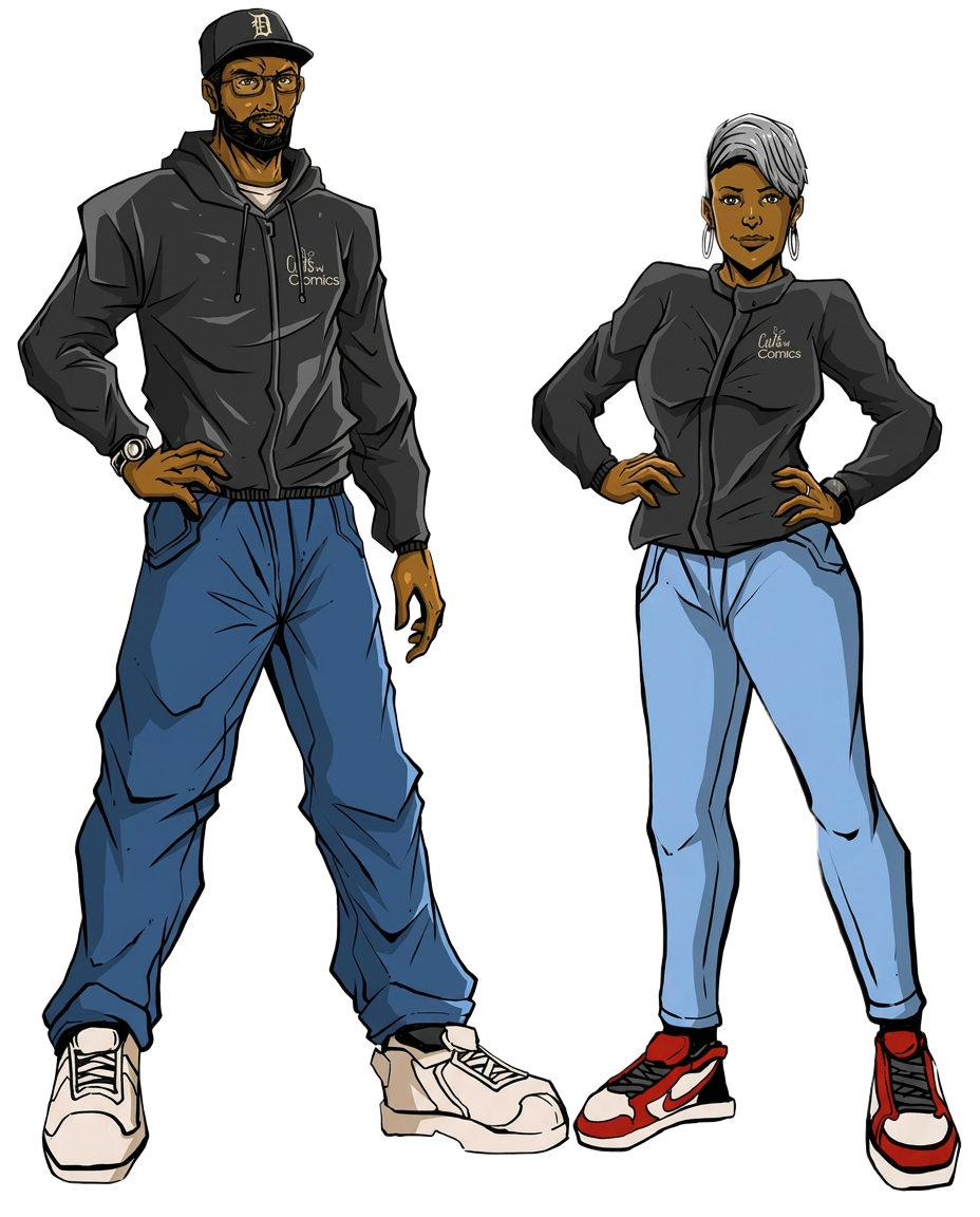 Illustrations of the Cuts And Comics owners